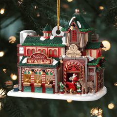 Santa's Reindeer Stables Mica Ornament NCU0TL023