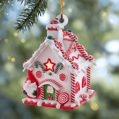 Candy Cane Cottage Mica Ornament NCU0TL020