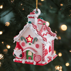 Candy Cane Cottage Mica Ornament NCU0TL020