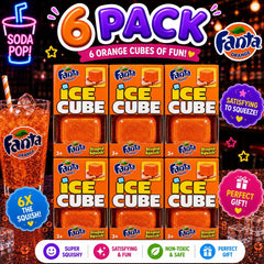 NeeDoh Nice Cube Fanta Soda Edition Squishy Ice Cube Fidget Stress Relief Toy Kids Gift Ages 3+