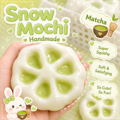 Handmade Snow Mochi Squishy Toy, Color Reveal Sensory Stress Ball, 4 Flavors