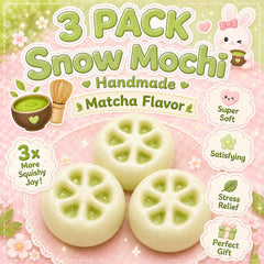 Matcha Snow Mochi Squishy Handmade Crunchy Sand Hidden Color Reveal ASMR Sensory Gift