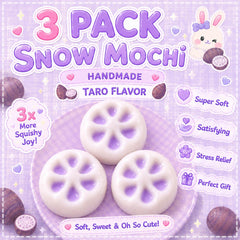 Taro Snow Mochi Squishy Handmade Crunchy Sand Hidden Color Reveal ASMR Sensory Gift