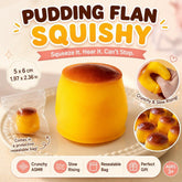 Viral Crunchy Caramel Pudding Flan Squishy Slow Rising Stress Relief ASMR Fidget Sensory Kawaii Gift