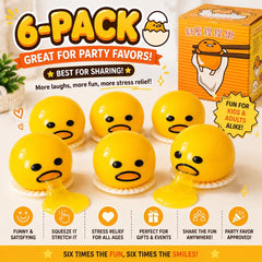 Puking Egg Stress Relief Toy: Funny Squeeze Yolk Fidget Desk Buddy (2 Pack)