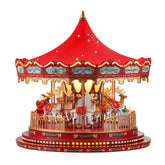 17 in. Animated Deluxe Snowflake Crystal Carousel - Red