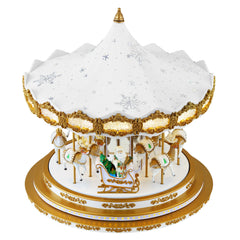 17 in. Animated Snowflake Crystal Carousel