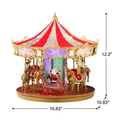 12 in. Animated Crystal Very Merry Carousel