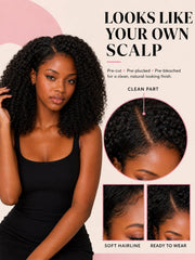 Kinky Curly Glueless Human Hair Wig (100%human hair wig)