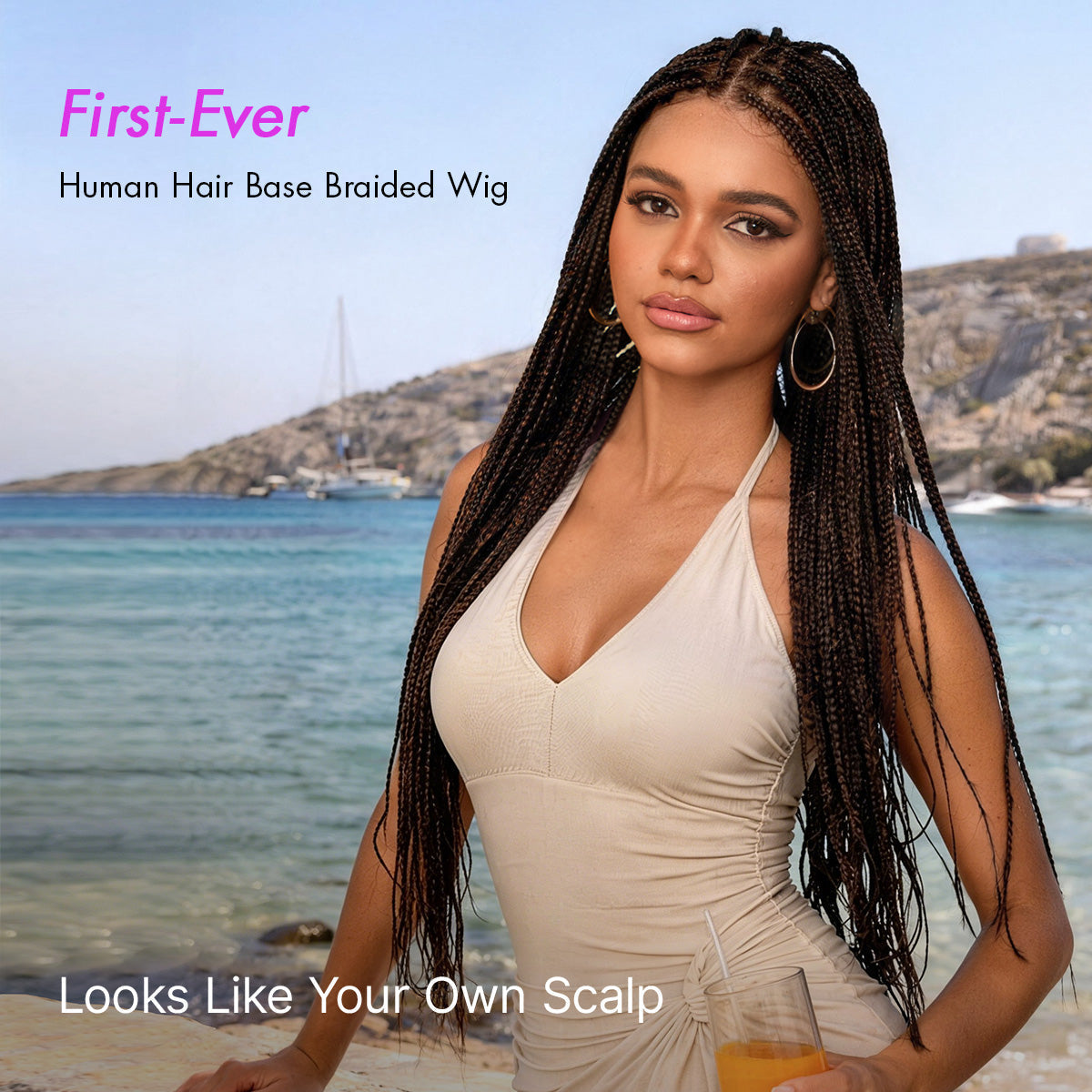 💖Real Scalp Knotless Braided Wig – Lightweight Fit
