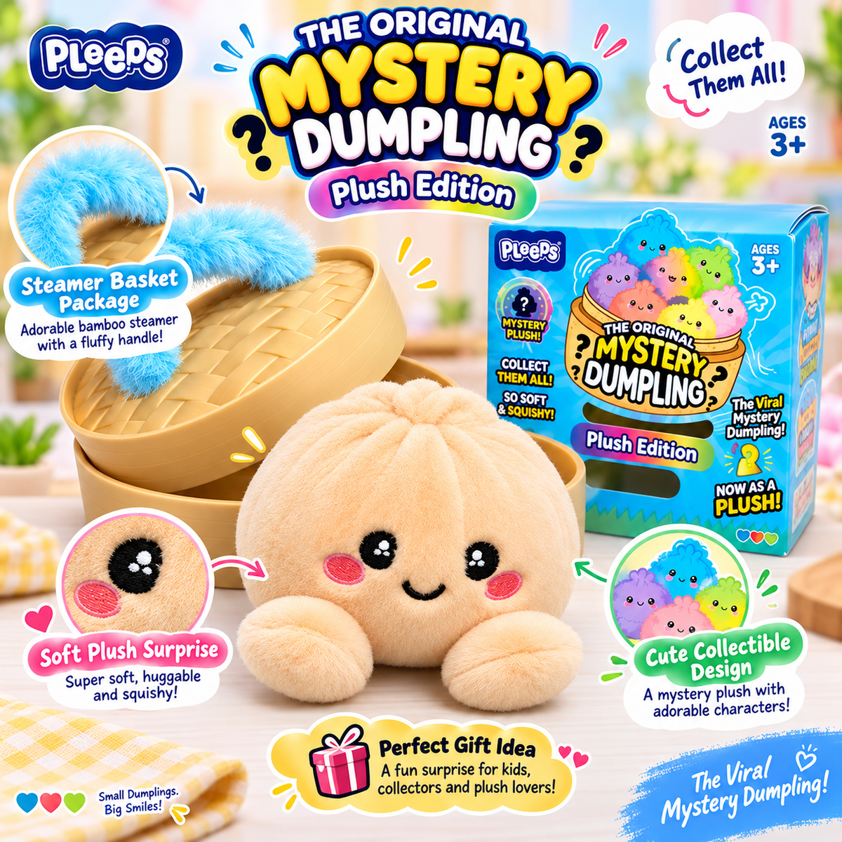 Actual plush texture and steamer package