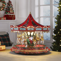 16 in. Holiday Plaid Carousel