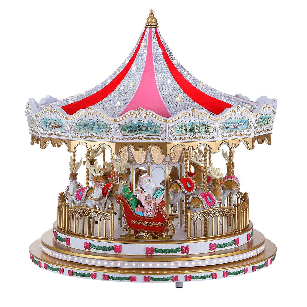 17 in. Animated Sugarplum Swarovski Carousel