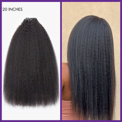 Full Hair Kinky Straight Seamless Clip in Human Hair Extensions Hair Pieces 135g 9pcs / 7pcs with Free Gift - Limited Offer