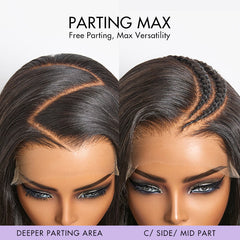 Hair PartingMax Glueless Wig Silky Straight 7x6 Closure HD Lace Pre Plucked & Bleached Breathable Cap - US Only