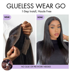 Hair PartingMax Glueless Wig Silky Straight 7x6 Closure HD Lace Pre Plucked & Bleached Breathable Cap - US Only