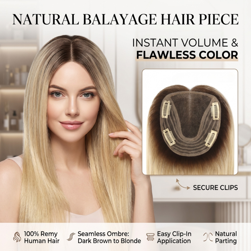 4.5x5-inch Durable Lace Hair Toppers 12" Human Hair Pieces for Women