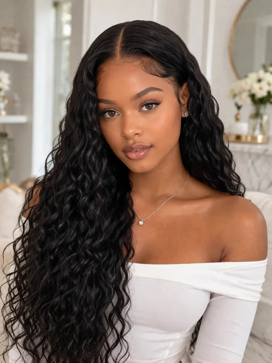 100% Human Hair Water Wave Wig 4x4 | Soft, Natural Look