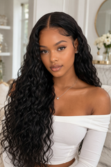 100% Human Hair Water Wave Glueless Wig | Natural Look, Secure Fit