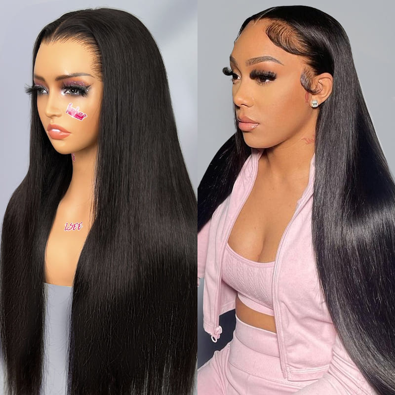 Full 13x6 ISEE Wear Go Silky Straight Glueless Wig Invisi Draw-strings HD Lace Front Wig
