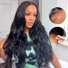 Full 13x6 Wear Go Body Wave Glueless Wig HD Lace Front Wig Invisi Draw-strings