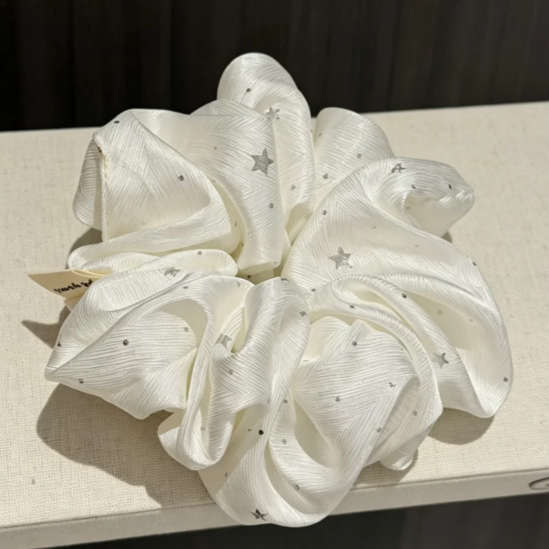 White Star Satin Scrunchie