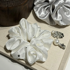 White Star Satin Scrunchie