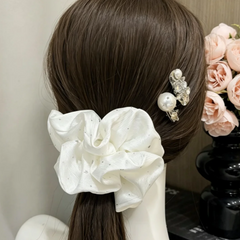 White Star Satin Scrunchie