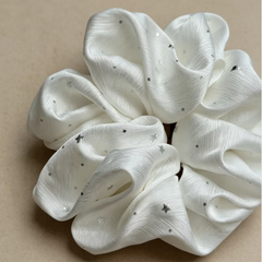 White Star Satin Scrunchie