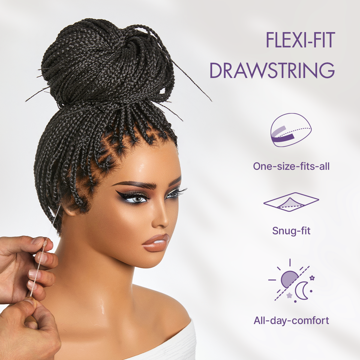 💖Real Scalp Knotless Braided Wig – Lightweight Fit