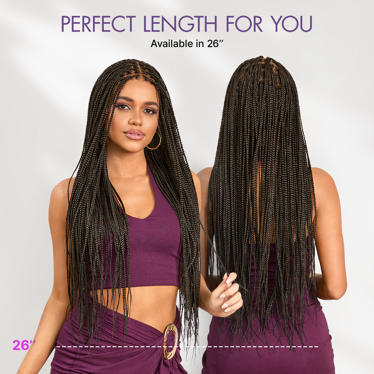 💖Real Scalp Knotless Braided Wig – Lightweight Fit