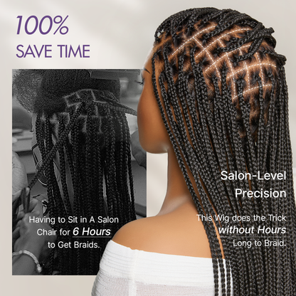 💖Real Scalp Knotless Braided Wig – Lightweight Fit