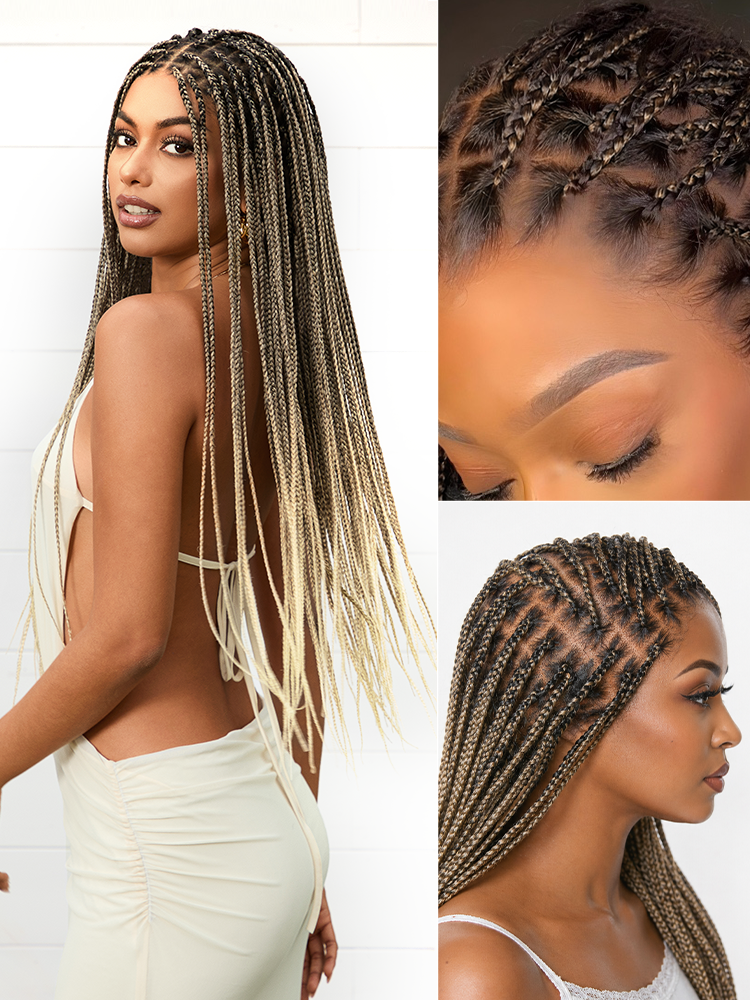 💖Real Scalp Knotless Braided Wig – Lightweight Fit