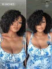 Trendy Short Cut Curly Minimalist HD Lace Glueless Side Part Wig 100% Human Hair Pre-Cut Lace