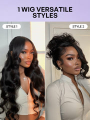 Comfort 250% Density Glueless 7x6 Closure HD Lace Loose Body Wave Long Wig Pre-Cut Lace