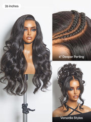Comfort 250% Density Glueless 7x6 Closure HD Lace Loose Body Wave Long Wig Pre-Cut Lace