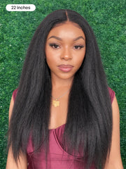 All-Day Comfort™ Wig 4C Kinky Edges Kinky Straight Glueless 7x6 Closure HD Lace Human Hair Wig Pre-Cut Lace