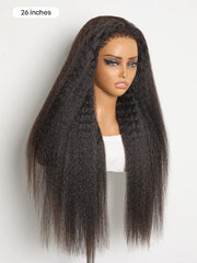 All-Day Comfort™ Wig 4C Kinky Edges Kinky Straight Glueless 7x6 Closure HD Lace Human Hair Wig Pre-Cut Lace