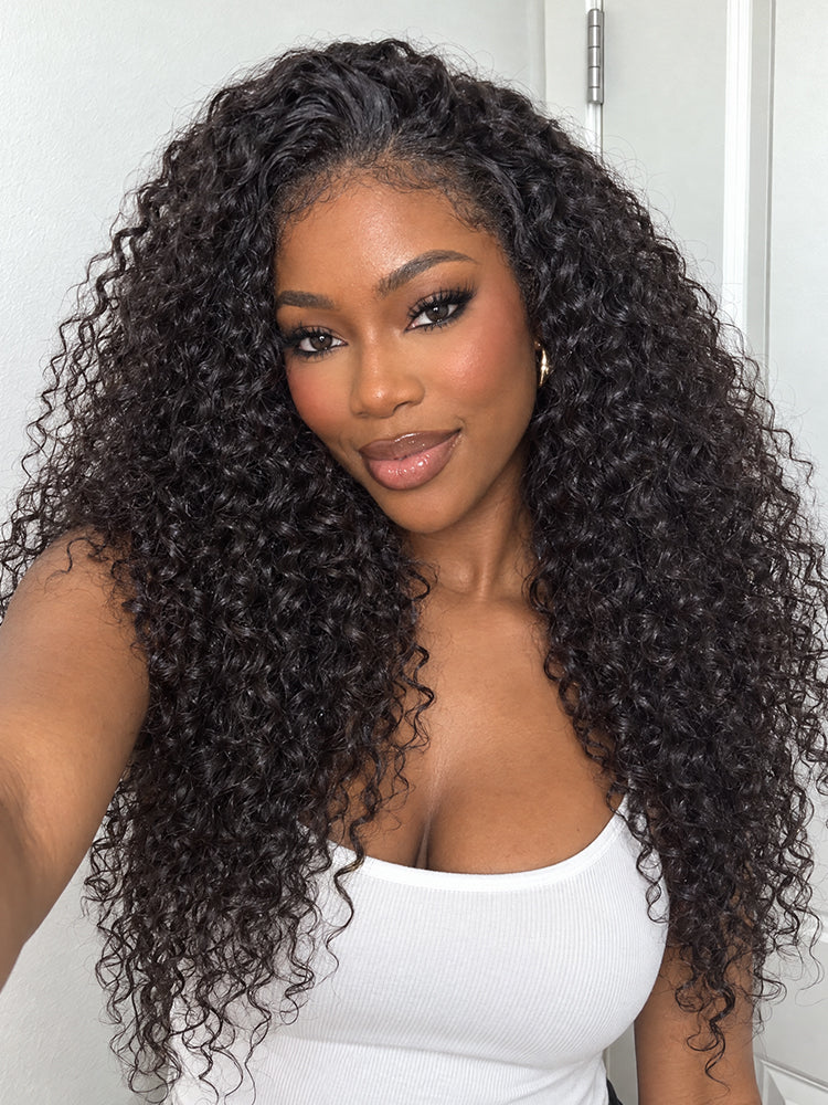 Fluffy & Full 250% Density Water Wave Glueless Half Wig Flexi-Fit Drawstring