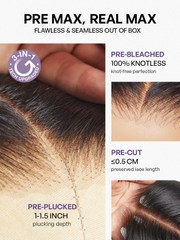 PreMax Wigs - 180% Density  Straight Glueless 13x4 Frontal Lace Long Wig Pre-Cut Lace