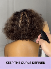 Ready to Go Blonde Highlight / Natural Black / Ombre Brown Water Wave Short Curly Bob Wig Glueless Minimalist HD Lace Wig Pre-Cut Lace