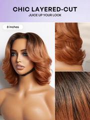 1 SEC INSTALL WIG | Elegant Boss Vibe Short Pixie Cut Ombre Ginger Glueless Minimalist HD Lace Wig Ready to Go Pre-cut Lace