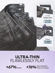 Yaki Straight Zero Trace Airysoft Invisible Clip in Hair Extensions 110g Upgraded Seamless Blend & Soft