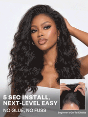 Fluffy & Full 200% Density Kinky Body Wave Flexi-Fit Drawstring Glueless Half Wig