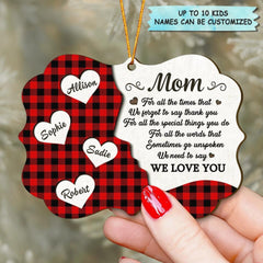 Personalized Wood Ornament - Gift For Mom & Grandma - We Love You