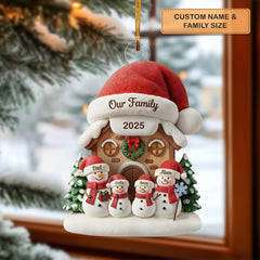 Snow Happy Together - Custom Shape Mica Ornament - Personalized Christmas Gift For Family Members