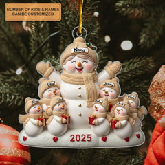 Grandma Cozy Hug - Personalized Custom Mica Ornament - Christmas Gift For Family Members