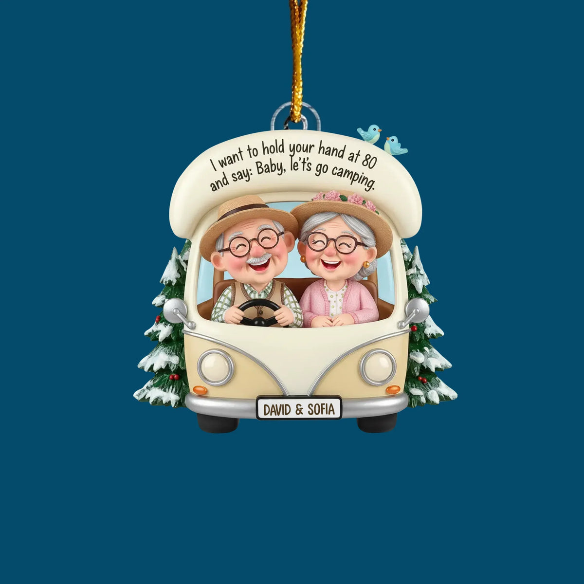 Our Journey of Love Camper - Personalized Custom Mica Ornament - Christmas Gift For Lover, Couple