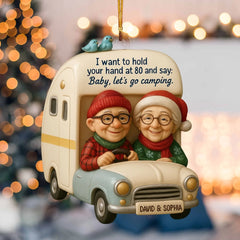 Together Forever Camper - Personalized Custom Mica Ornament - Christmas Gift For Lover, Couple