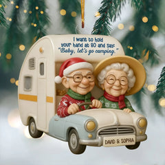 Happy Trails Camping - Personalized Custom Mica Ornament - Christmas Gift For Lover, Couple